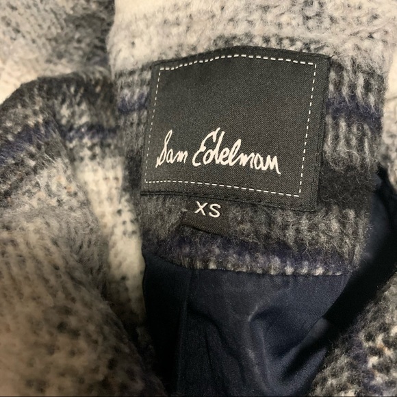 Sam Edelman | Black & Gray Long Line Collared Coat | XS - Picture 11 of 11